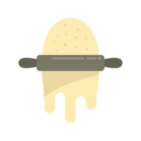 Chef dough icon flat vector. Pastry knead vector