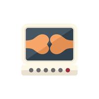 Physical therapist monitor icon flat vector. Doctor therapy vector