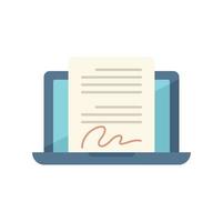 Online signature icon flat vector. Agent service vector