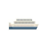 Ferry transport icon flat vector. River ship vector