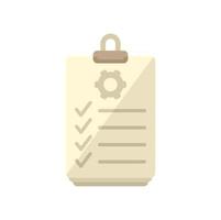 Clipboard icon flat vector. Work complete vector