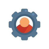 Gear man expertise icon flat vector. Business expert vector