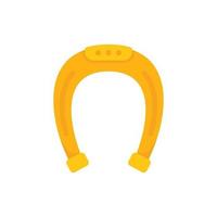 Gold horseshoe icon flat vector. Chinese fortune vector