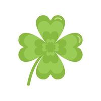 Silhouette clover icon flat vector. Irish luck vector