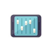 Tablet smart consumption icon flat vector. Digital home vector