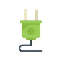 Save energy plug icon flat vector. Engineer care vector