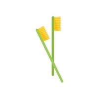 vector plano de icono de cepillo de dientes ecológico. contenedor de reciclaje