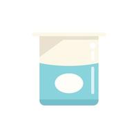Biodegradable plastic pot icon flat vector. Water container vector
