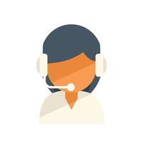 Call center agent icon flat vector. Service support vector