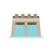 Nature source icon flat vector. Hydro plant vector