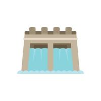 Nature source icon flat vector. Hydro plant vector