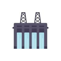 Hydro station icon flat vector. Water energy vector