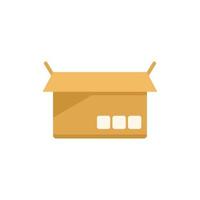 Open parcel icon flat vector. Paper package vector