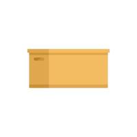 Carton box icon flat vector. Eco bag vector