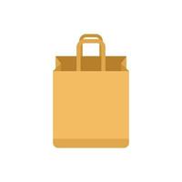 Eco paper bag icon flat vector. Food pack vector