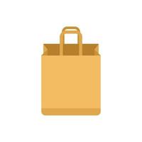 Eco paper bag icon flat vector. Food pack vector