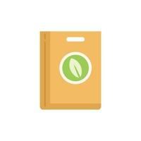 Eco leaf pack icon flat vector. Bag package vector