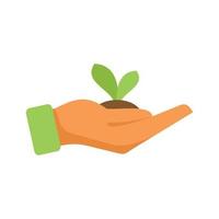 Keep plant icon flat vector. Organic agriculture vector