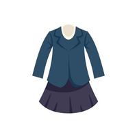 Jacket dress icon flat vector. School uniform vector