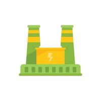 Battery energy factory icon flat vector. Plant safe vector