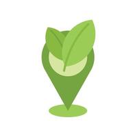 Eco leaf location icon flat vector. Clean power vector