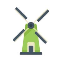 Eco mill icon flat vector. Nature clean vector