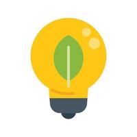 Eco leaf bulb icon flat vector. Power clean vector