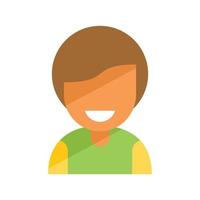 Smiling portrait icon flat vector. Happy person vector