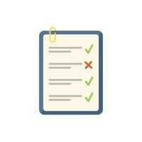 Survey test icon flat vector. Answer paper vector