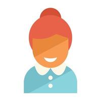 Smiling person icon flat vector. Friend smile vector