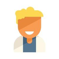 Smiling young person icon flat vector. Happy character vector