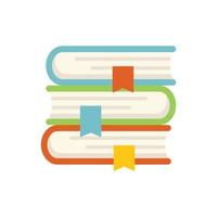 Book stack icon flat vector. Form check vector