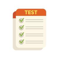 Paper test icon flat vector. Exam answer vector