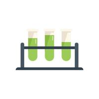 Test tube stand icon flat vector. Survey sheet vector