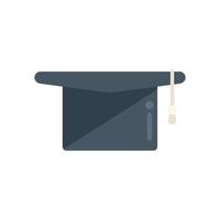 vector plano de icono de sombrero de graduación. examen