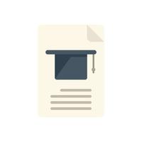 Graduation test icon flat vector. School exam vector