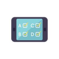 Tablet test icon flat vector. Form sheet vector