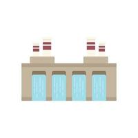 Hydro power icon flat vector. Water plant vector