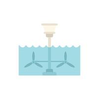 vector plano de icono de turbina de agua. planta hidroeléctrica