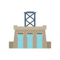 Water fall turbine icon flat vector. Power energy vector