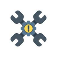 Key solution icon flat vector. Creative problem vector