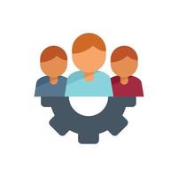 Teamwork solution icon flat vector. Creative business vector