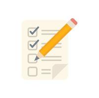 Solution to do list icon flat vector. People problem vector