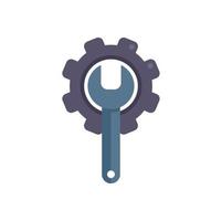Gear solution key icon flat vector. Creative business vector
