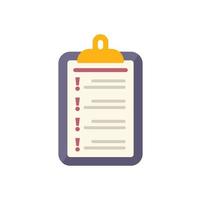 Work clipboard icon flat vector. Business solution vector