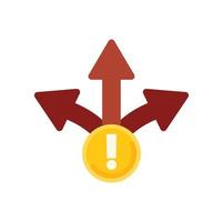 Solution direction icon flat vector. Creative business vector