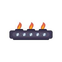 Stove flame icon flat vector. Gas cooker vector