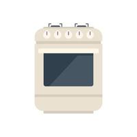 Cook stove icon flat vector. Gas cooker vector