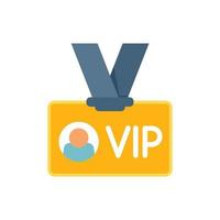 Vip event card icon flat vector. Business time vector