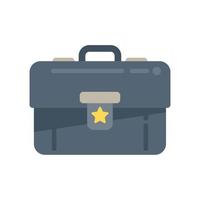 Work briefcase icon flat vector. Event time vector